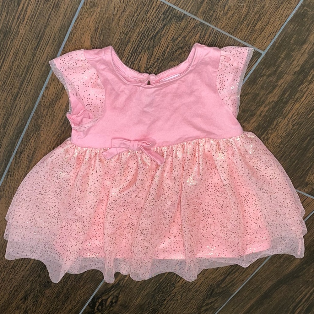 Hanna Andersson Girls Dress 12-18mos 1st Birthday Pink Sparkle Glitter
